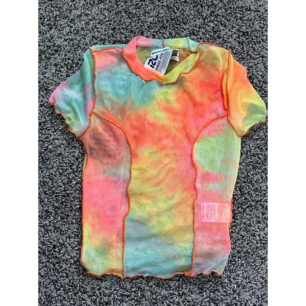 New! Urban Outfitters Sheer tie dye Baby doll top size S
